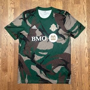 Adidas Toronto FC 2021 Pre Match Training Camo Green Jersey Mens Large